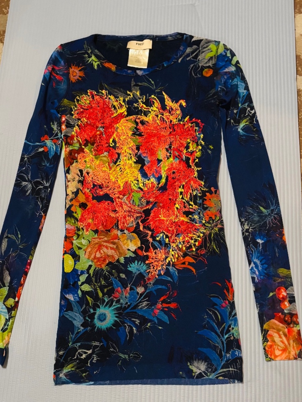 Fuzzi Mesh Top Royal Blue/Multi Embroidered Xsmall